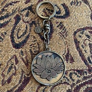 Lotus Flower Keychain with Om Symbol